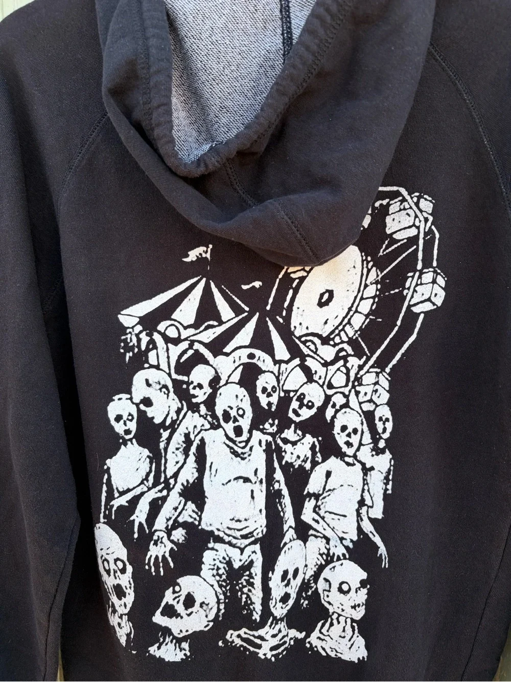 Darkla kinds Black Hooded Pullover Sweatshirt Size S